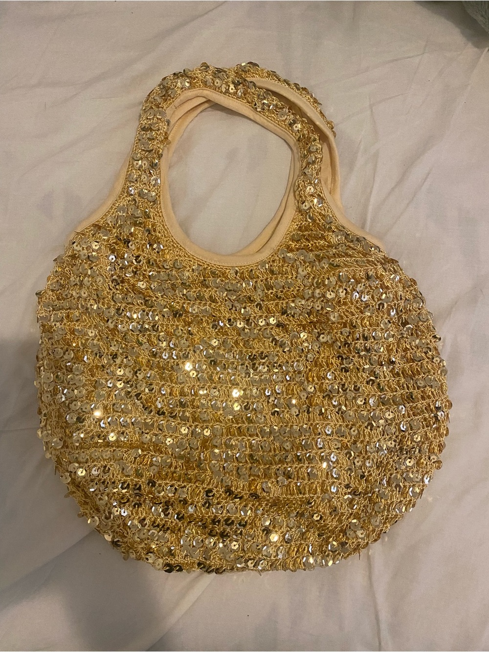 Gold Sequin Tote Bag